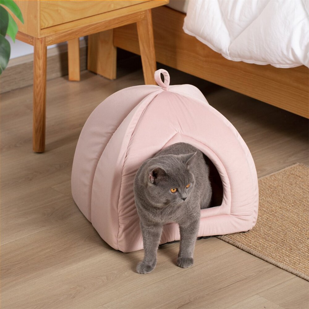 Large Cat Bed - Soft Cat Tent - Pink - 19x19 inches -  New In Original Packaging